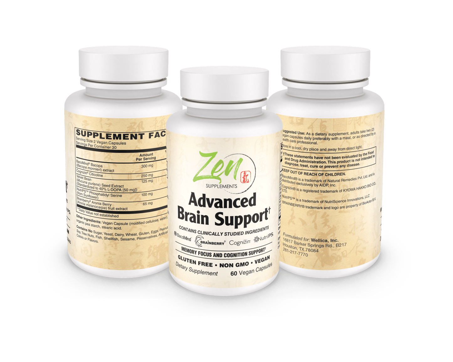 Advanced Brain Support Supplements 60 VegCaps