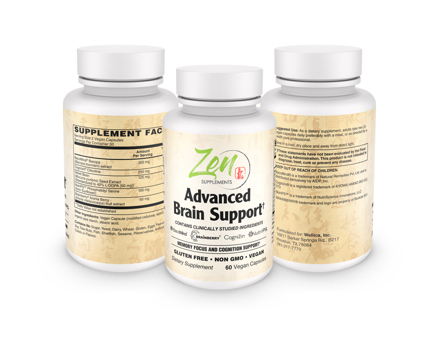 Advanced Brain Support Supplements 60 VegCaps