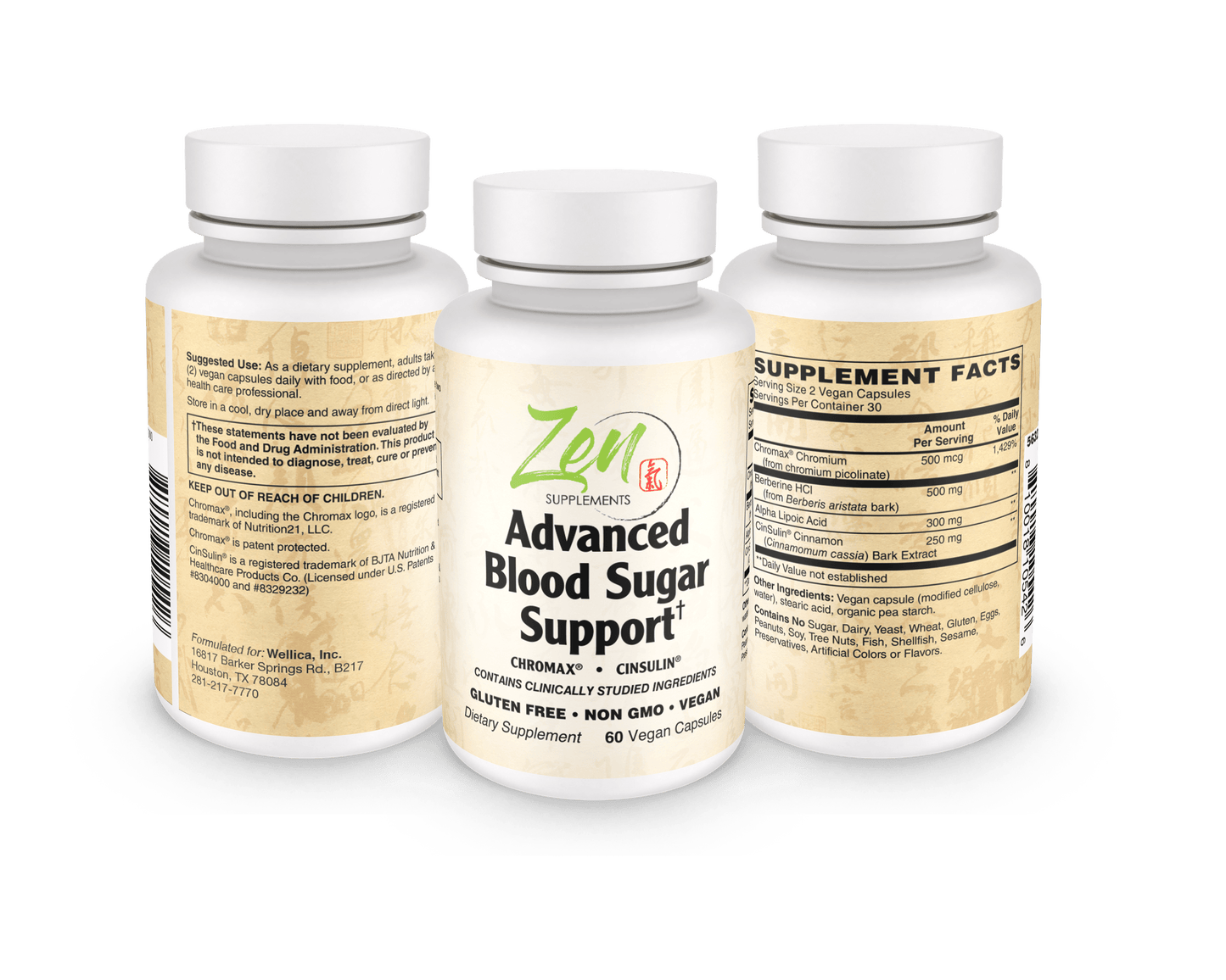 Advanced Blood Sugar Support Supplement - 60caps Glucose Control