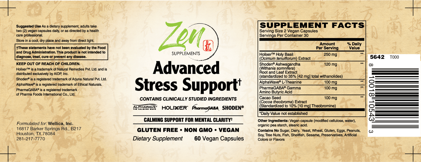 Advanced Stress Support Supplement - Cortisol Management 60VCaps