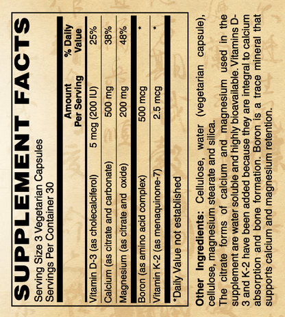 Calcium/Magnesium Caps w/D3, K2, and Boron 90 Veg Caps