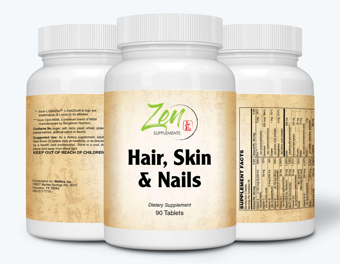 Hair, Skin & Nails Formula - With Biotin - 90 Tabs