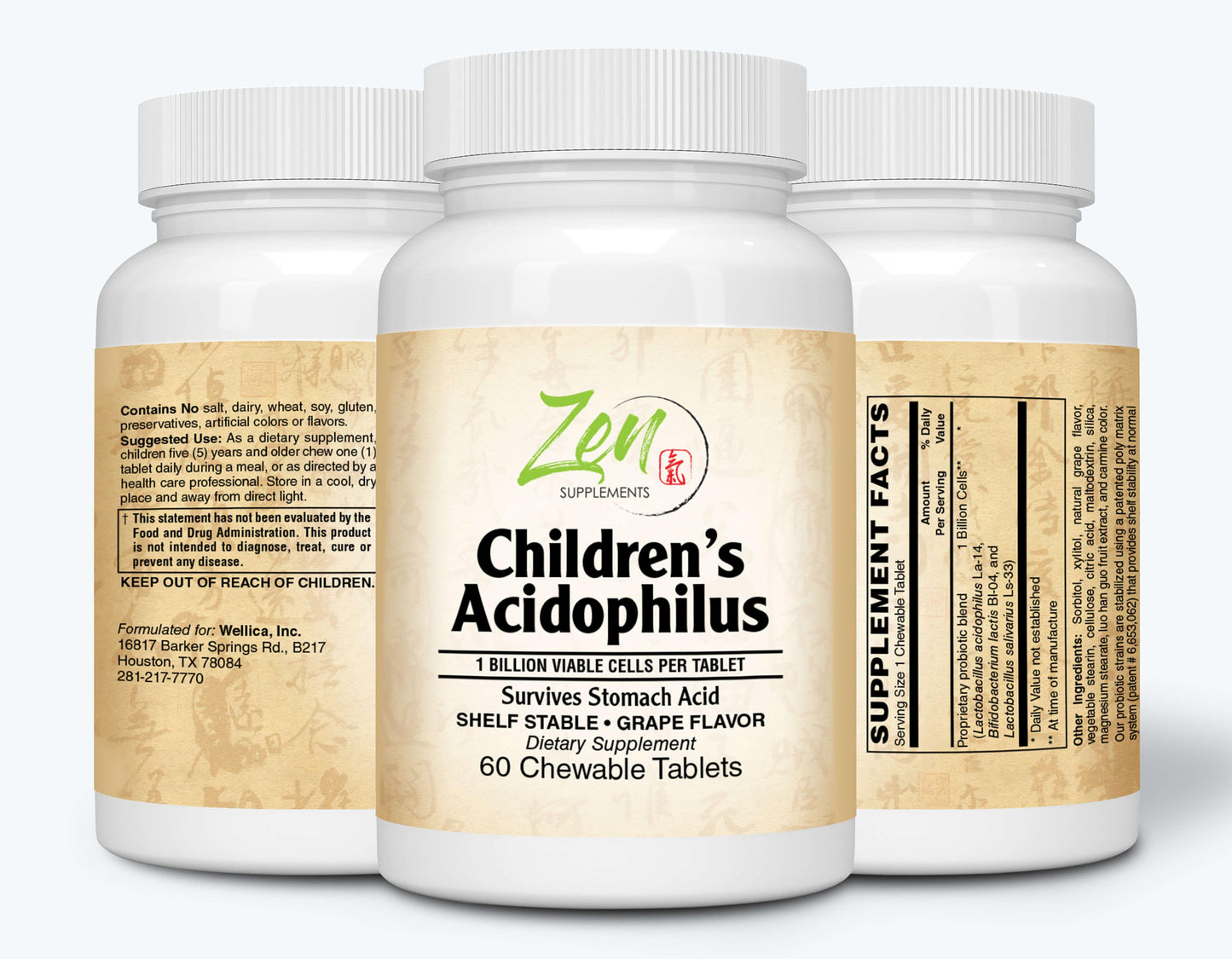 Children’s Acidophilus Probiotic - 60 Chewable Tabs