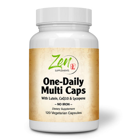 One Daily Multi-Vitamin (Iron Free) - With Lutein, Lycopene & CoQ10 - 120 Vegcaps