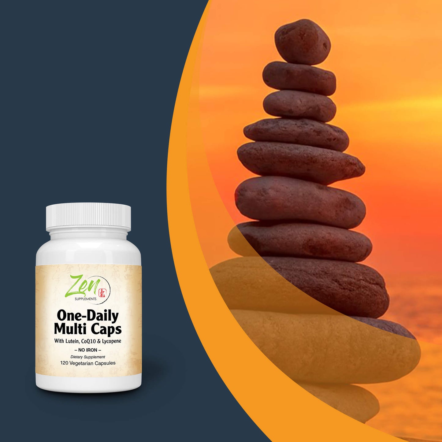 One Daily Multi-Vitamin (Iron Free) - With Lutein, Lycopene & CoQ10 - 120 Vegcaps