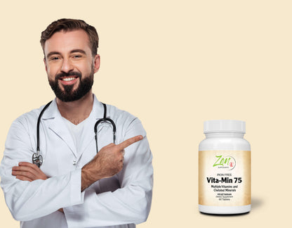 Vita-Min 75 Multivitamin and Chelated Minerals (Iron Free) - 60 or 90 Tabs - Temporary Out of Stock