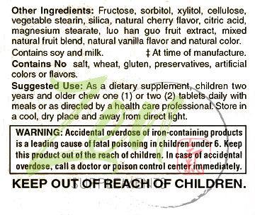 Children's Chewable Multi-Vitamin w/ Acidophilus Cherry Flavor 120 Tab