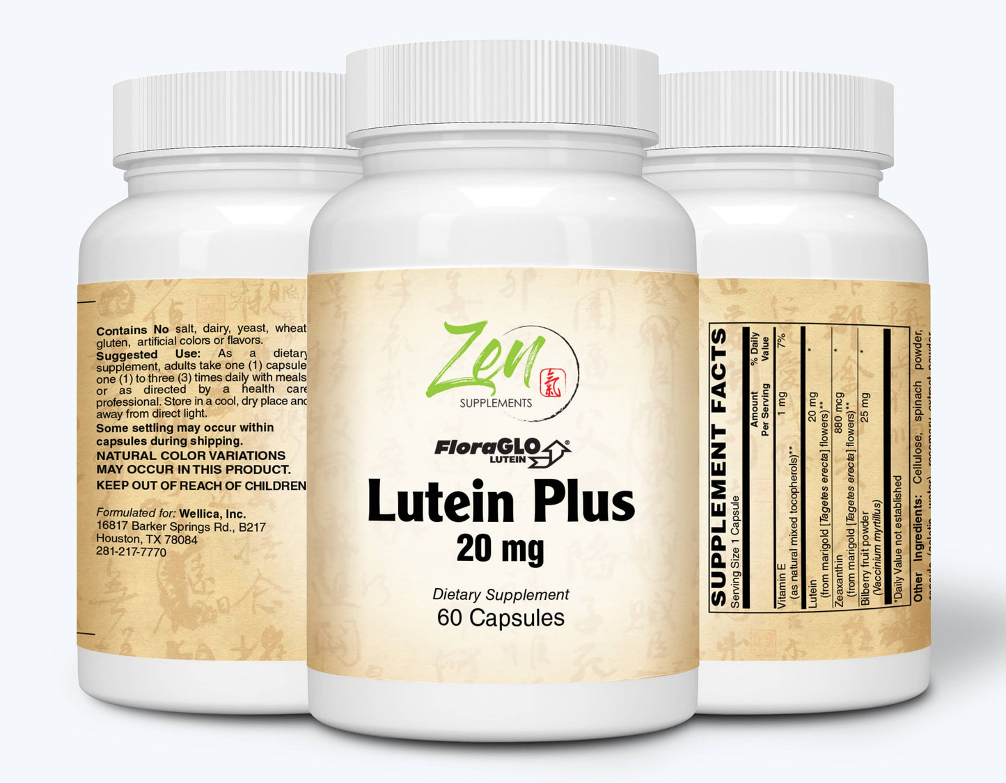 Lutein Plus 20mg - With Bilberry & Zeaxanthin - 60 Caps