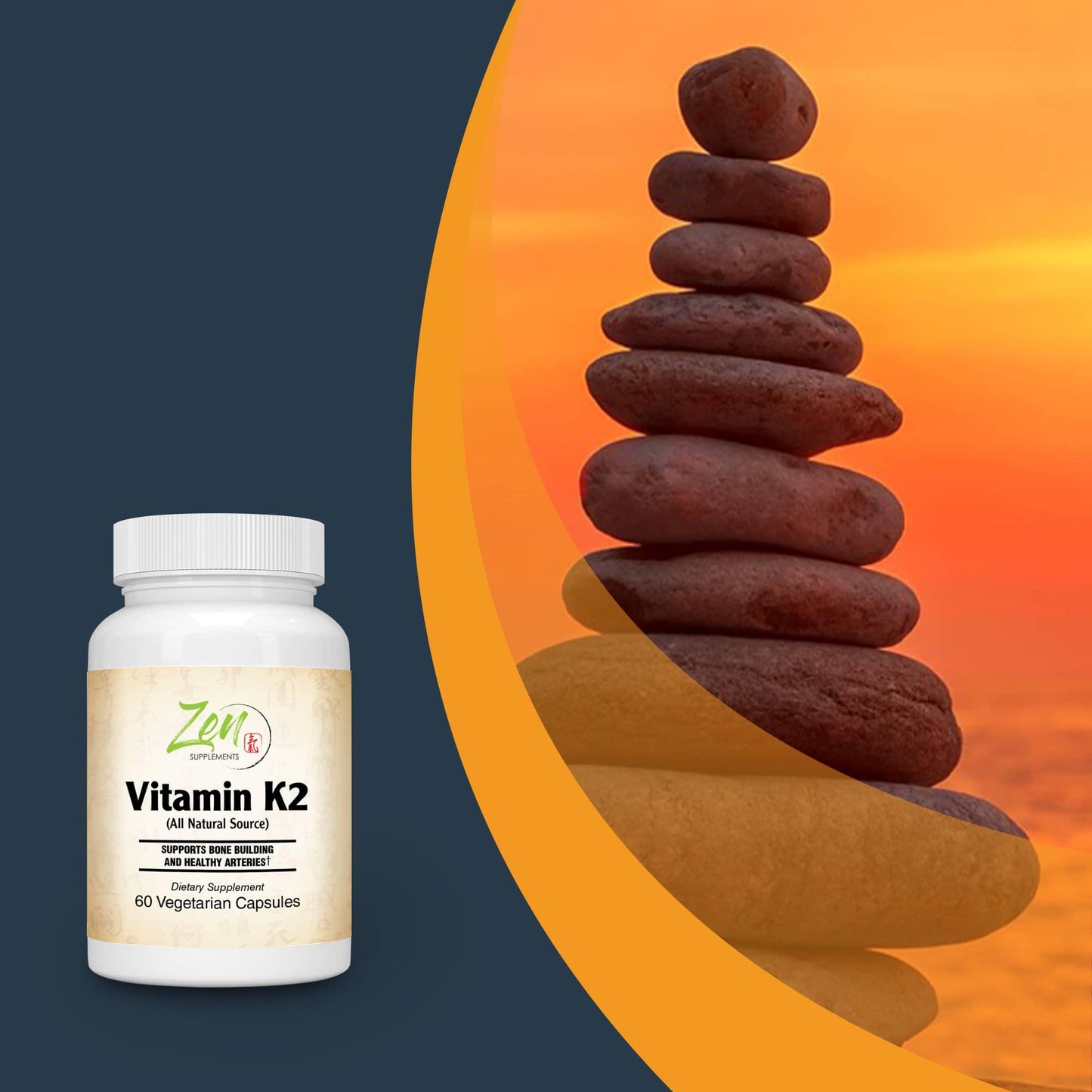 Vitamin K2 45mcg - With MenaquinGold® Natural Vitamin MK-7 - 60 Vegcaps