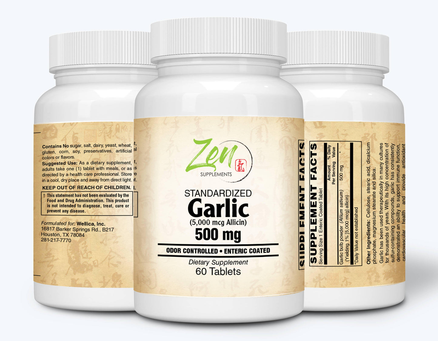 Garlic 500mg Extract - Enteric Coated - 60 Tabs