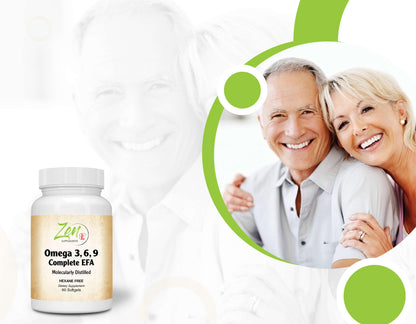 Omega 3-6-9 - Sourced from Deep Sea Fish, Flax Seed & Borage Oils - 60 Softgel