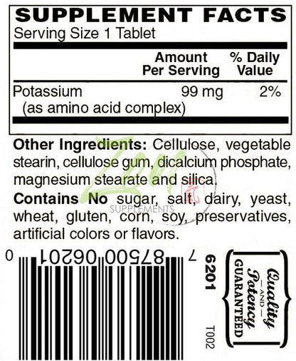 Potassium 99mg (Amino Acid) - 100 Tabs