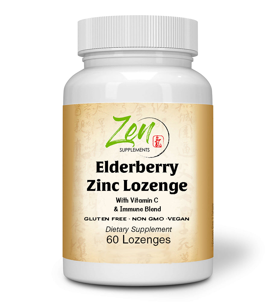 Elderberry Zinc Lozenge with Vitamin C and Immune Blend 60 Count