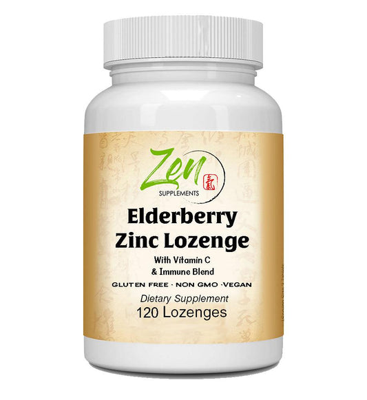 Elderberry Zinc lozenge with Vitamin C and Immune Blend 120 count