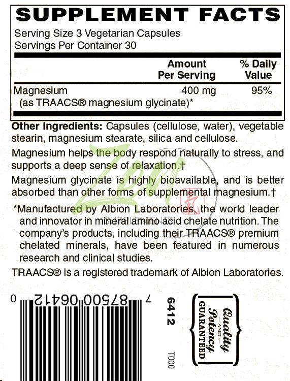 Magnesium Glycinate 400mg - 90 Vegcaps