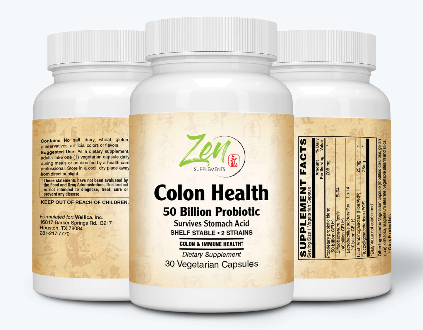 Colon Health 50 Billion Probiotic - w/ Acidophilus & Bifido - 30 Count