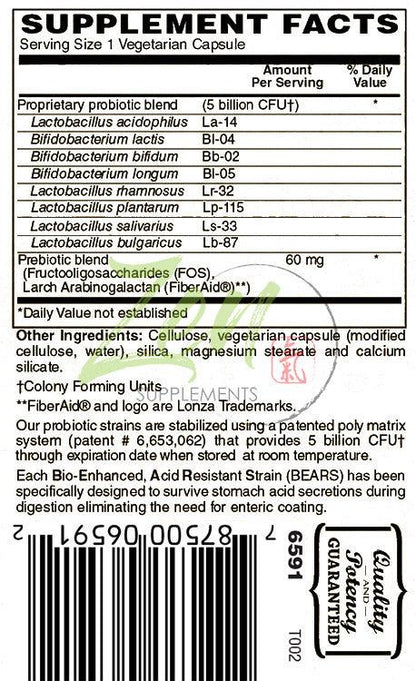 Suprema-Dophilus 5 Billion CFU 8 Strain Probiotic - 60 Caps