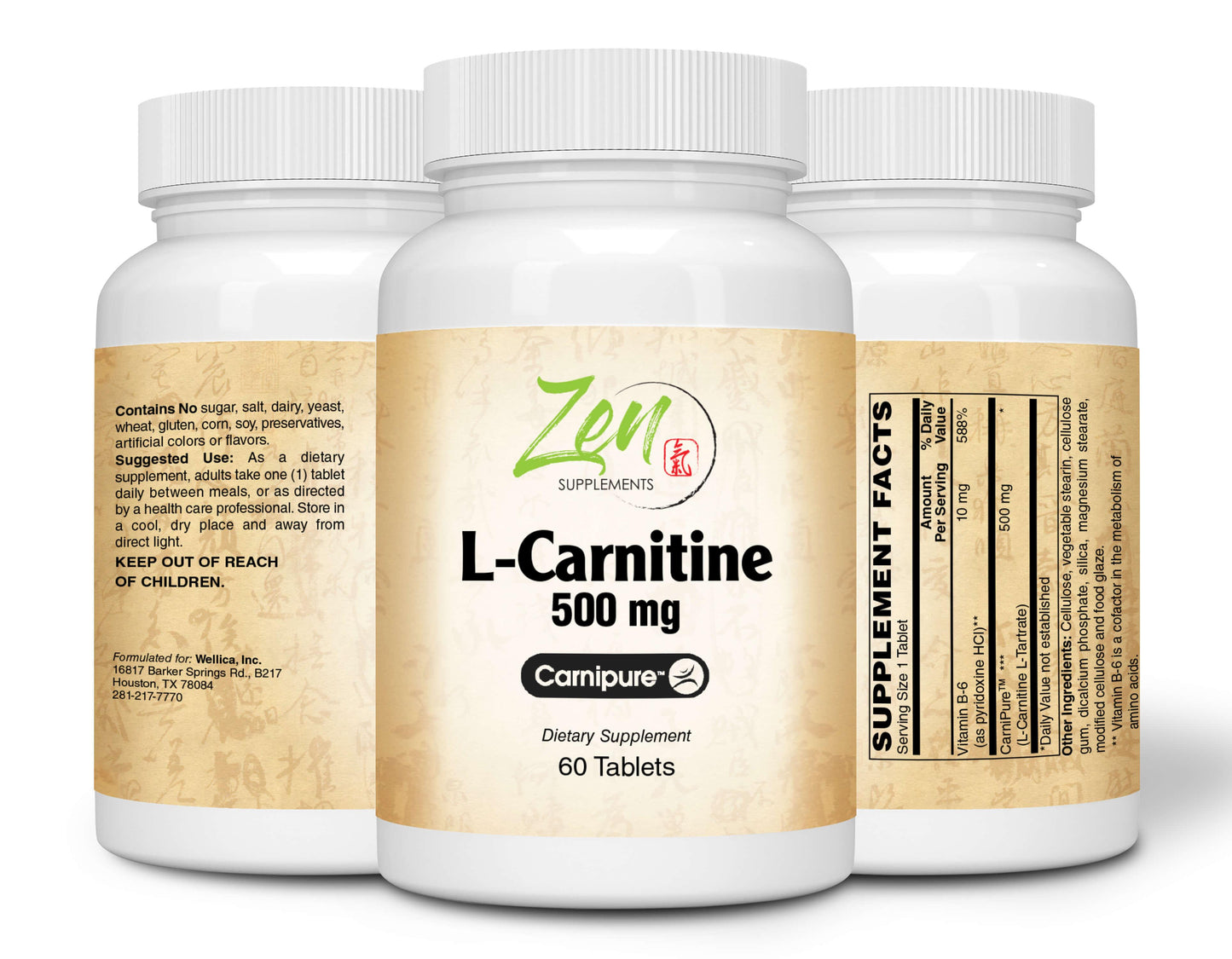 L-Carnitine 500 mg Carnipure™ 60 count Tablets