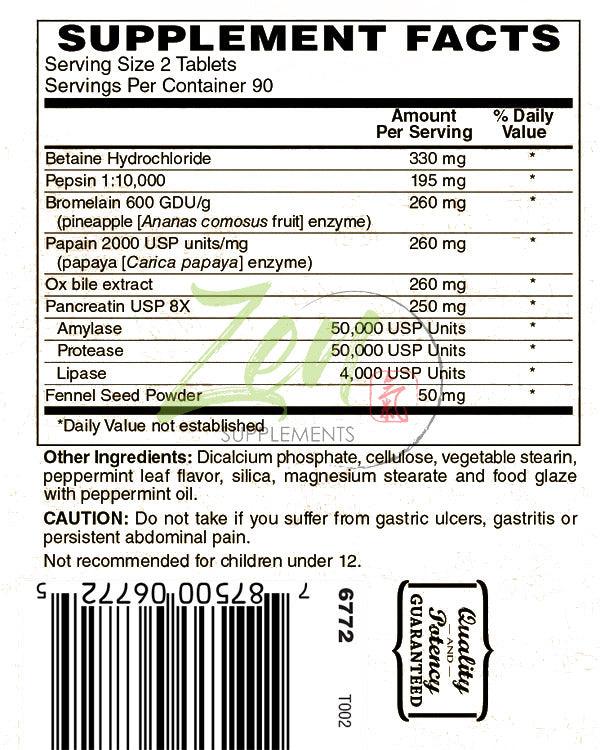 Superzymes Multi-Enzyme Formula - 180 Tabs