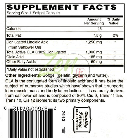 Hi Potency CLA 1,250mg - 90 Softgel