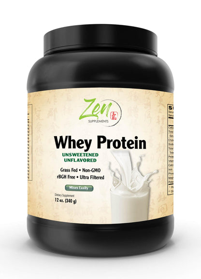 Organic Grass Fed Whey Protein - Unflavored - 12oz Powder