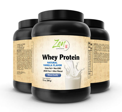 Organic Grass Fed Whey Protein - Vanilla - 12oz Powder