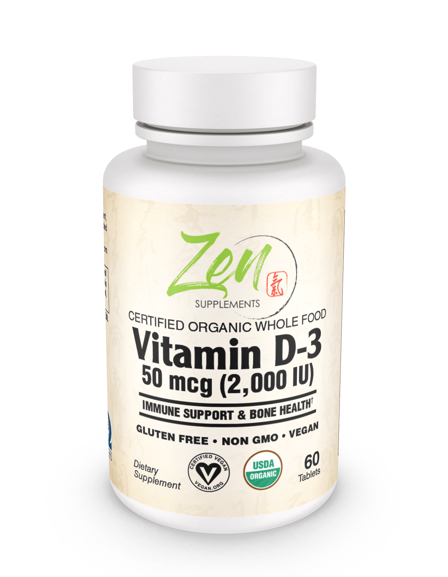 Organic Whole Food Vegan Vitamin D-3 50 Mcg (2,000 Iu) 60 Chewable Lozenges