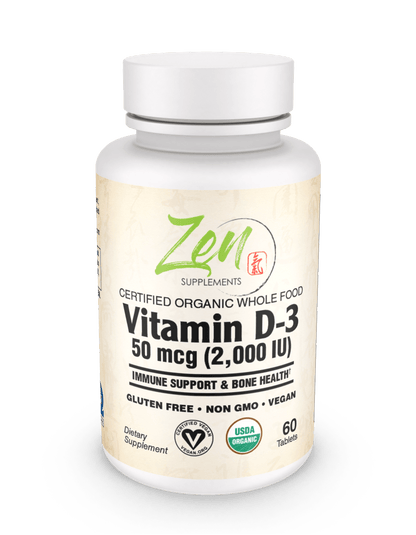 Organic Whole Food Vegan Vitamin D-3 50 Mcg (2,000 Iu) 60 Chewable Lozenges