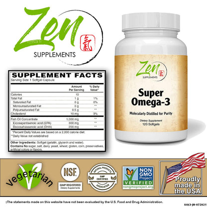 Super Omega-3 - With EPA & DHA - 120 or 240 Softgel