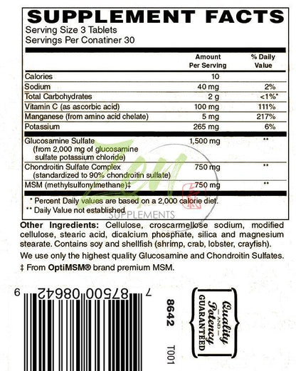 Glucosamine Chondroitin MSM - 90 Tabs