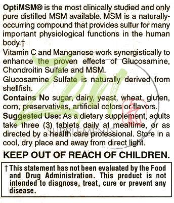 Glucosamine Chondroitin MSM - 180 Tabs