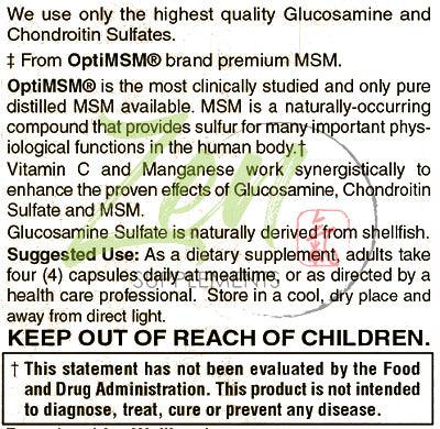 Glucosamine Sulfate Chondroitin & MSM - 120 Caps