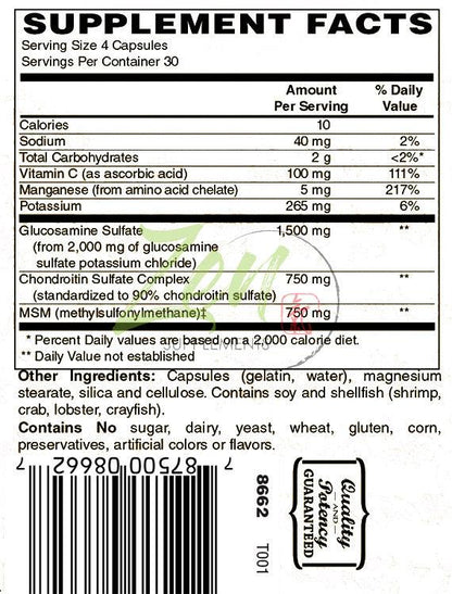 Glucosamine Sulfate Chondroitin & MSM - 120 Caps