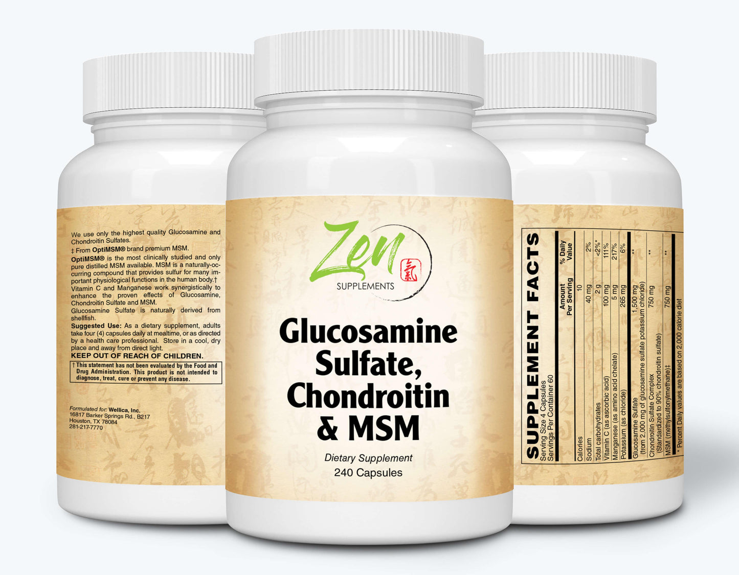 Glucosamine Sulfate Chondroitin & MSM - 240 Caps