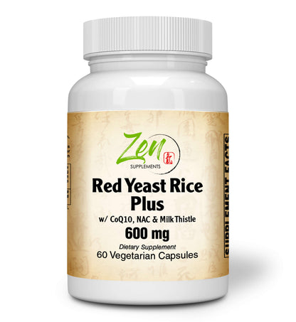 Red Yeast Rice - With CoQ10 & Milk Thistle - 60 & 120 Vegcaps