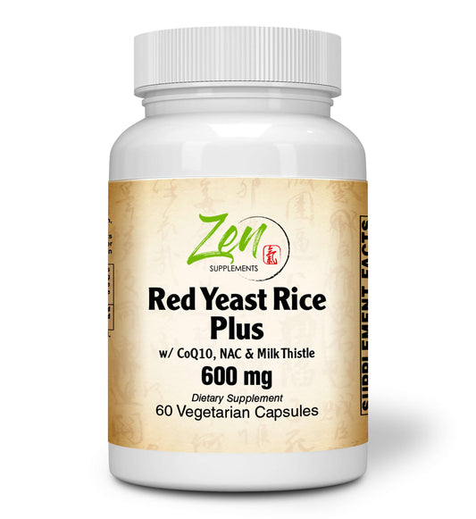 Red Yeast Rice - With CoQ10 & Milk Thistle - 60 & 120 Vegcaps