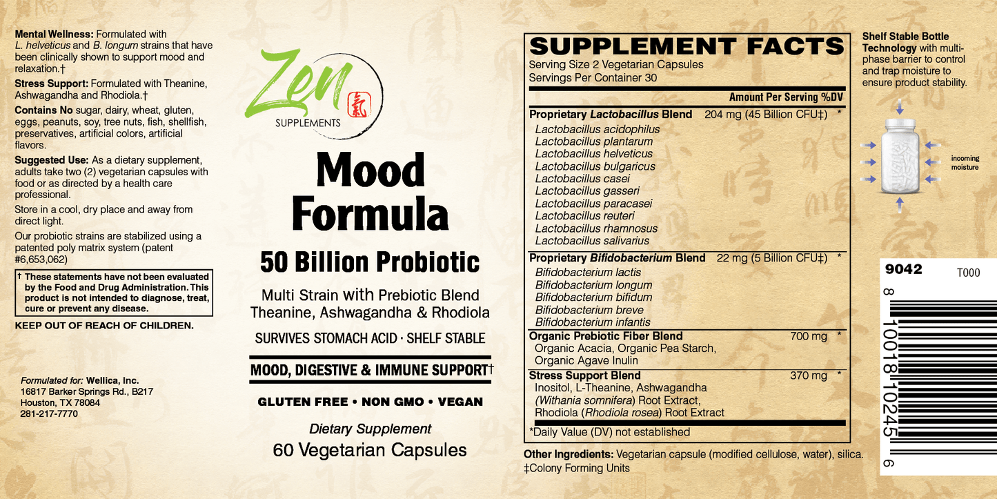 Probiotic Mood Formula 50 Billion 60 VCAP