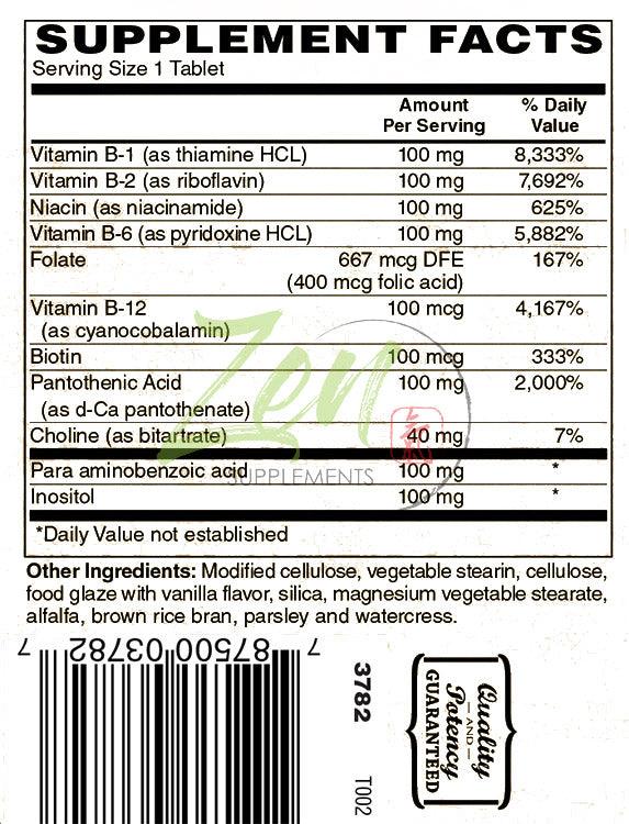 B-Complex 100 Sustained Release - 100 Tabs