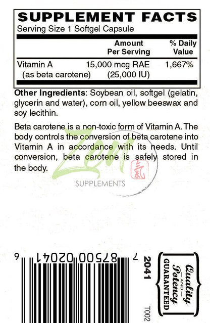 Beta-Carotene 25000IU - 100 Softgel