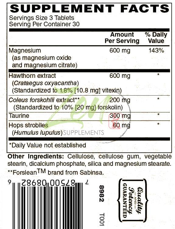 Blood Pressure Support Supplement Facts