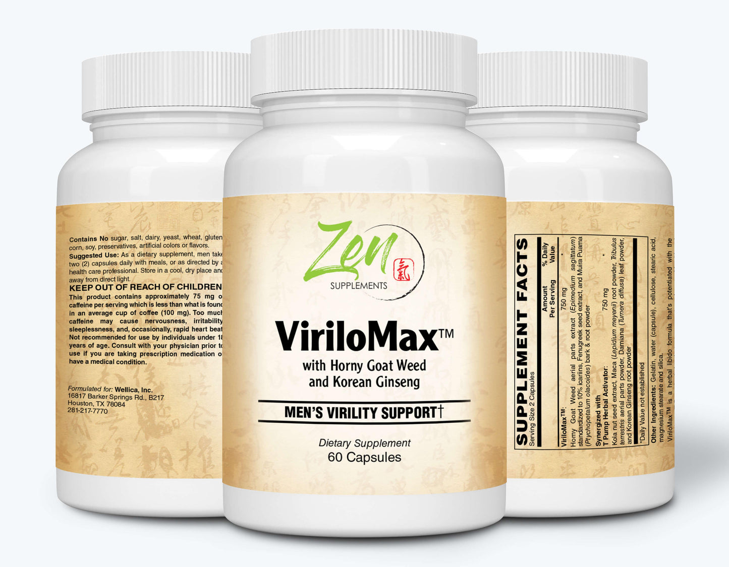 Virilomax Men's Virility Support - Herbal Libido Formula - 60 Caps