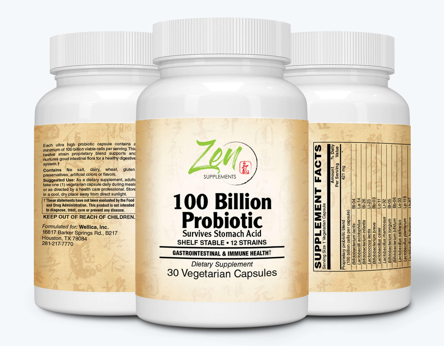 Raw Probiotics 100 Billion Zen Supplements